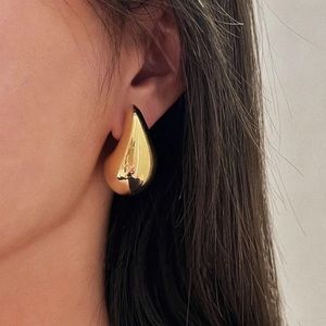 Gold Chunky Drop Earrings Trendy Esthetic Earrings